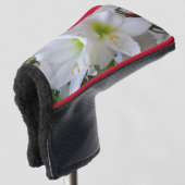 Witte amaryllis en kerstboom golfheadcover (3/4 voorkant)