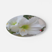 Witte amaryllis en kerstboom papieren bordje (Gekanteld)