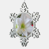 Witte amaryllis en kerstboom tin sneeuwvlok ornament (Rechts)