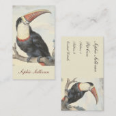 Witte Amerikaanse Toucan  Waterverf Visitekaartje (Voorkant / Achterkant)