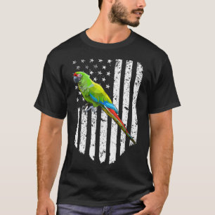Witte Amerikaanse vlag Militaire Macaw Bird 4 jul T-shirt