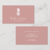 Witte ananas op roos tan visitekaartje (Voorkant / Achterkant)