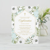 Witte anemie Blauwe Floral Bevestiging Kaart (Staand voorkant)