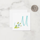 Witte anemie Waterverf Pen & Waterverf Bloem Notitiekaartje (Voorkant / Achterkant in situ)