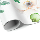 Witte anemonbloemen op room cadeaupapier (Rol Hoek)