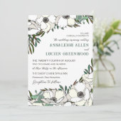 Witte Anemonen Eucalyptus Traditionele bruiloft Kaart