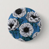 Witte anemontuin ronde button 5,7 cm (Voorkant)