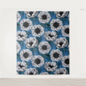 Witte anemontuin wandkleed (Voorkant)