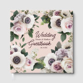 Witte Anemoon op Blush Roos Gastenboek (Voorkant)