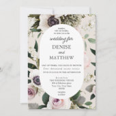 Witte Anemoon op Cameo Beige Wedding Kaart (Voorkant)