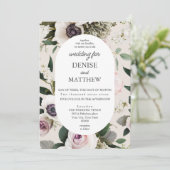 Witte Anemoon op Cameo Beige Wedding Kaart (Staand voorkant)