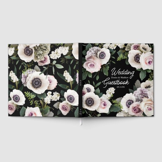 Witte Anemoon op Echte Zwarte Gastenboek (Volledig)