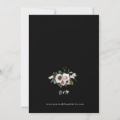 Witte Anemoon op een echte zwarte bruiloft Kaart (Achterkant)