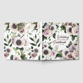 Witte anemoon op helder wit gastenboek