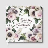 Witte anemoon op helder wit gastenboek (Voorkant)