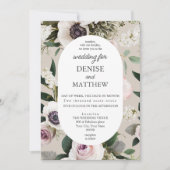 Witte Anemoon op perfect Bleke bruiloft Kaart (Voorkant)