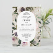 Witte Anemoon op perfect Bleke bruiloft Kaart (Staand voorkant)