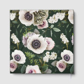 Witte Anemoon op Smaragd Gastenboek (Achterkant)