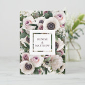 Witte Anemoon op Sneeuwwitje Save The Date Kaart (Staand voorkant)