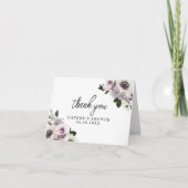 Witte Anemoon & Paarse Bloemige Bruidsmeisjesfeest Bedankkaart (Voorkant)