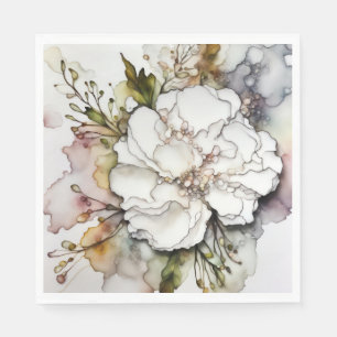 Witte anjer alcohol inkt abstract servet