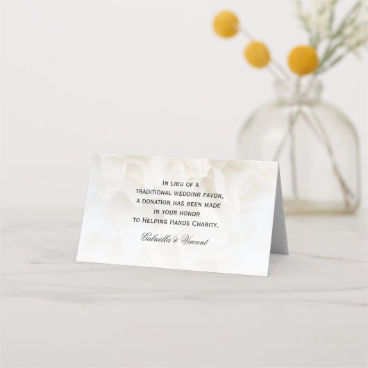 Witte anjer Floral Wedding Charity Favors (Voorkant)