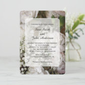 Witte anjers & Baby's Breath bruiloft Kaart (Staand voorkant)