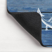 Witte anker en  blauw hout muismat (Hoek)