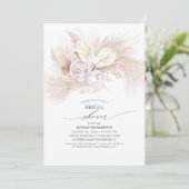 Witte Anthurium en Pampas Grass Vrijgezellenfeest Kaart (Staand voorkant)