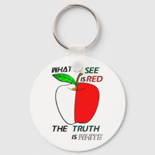 Witte appel sleutelhanger