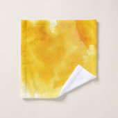 Witte appelbladgele waterverf wasmachine, monogram bad handdoek (Wasdoekje)