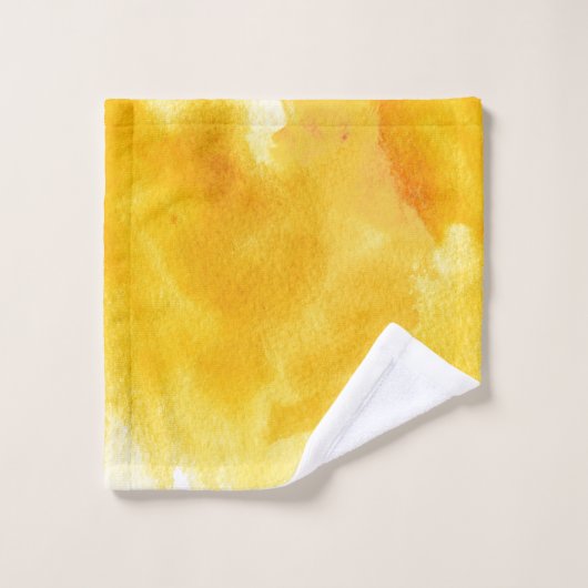 Witte appelbladgele waterverf wasmachine, monogram bad handdoek (Wasdoekje)