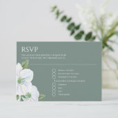 Witte appelbloesem bloem RSVP bruiloft Kaartje (Staand voorkant)