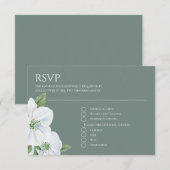 Witte appelbloesem bloem RSVP bruiloft Kaartje (Voorkant / Achterkant)