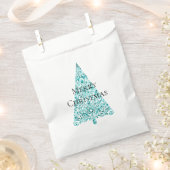 Witte Aqua Blue kerstboom Bedankzakje (Geknipt)