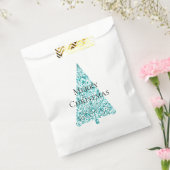 Witte Aqua Blue kerstboom Bedankzakje (Gezegeld)