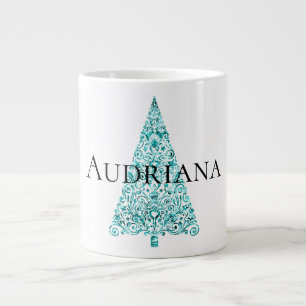 Witte Aqua Blue kerstboom Extra Grote Beker