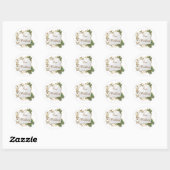 Witte aqua gouden gunstelzegels ronde sticker (Vel)