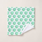 WITTE AQUA GROEN SEASHELL BATHROOM TOWEL SET BAD HANDDOEK (Wasdoekje)