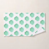 WITTE AQUA GROEN SEASHELL BATHROOM TOWEL SET BAD HANDDOEK (Handdoek)