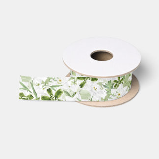 Witte Aquarel Bloemen 2 Lint