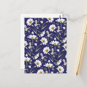 Witte Aquarel Bloemen Briefkaart