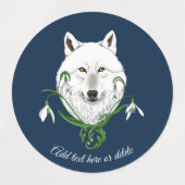 Witte Arctische Wolf Sneeuwklokbloemen Labels (Design 1)