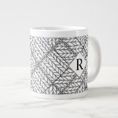 WITTE ARGYLE BREISEL Grote Mok + Initiaal (Voorkant rechts)