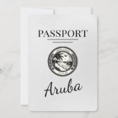 Witte Aruba Paspoort bruiloft uitnodiging (Achterkant)