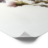 Witte Aster Bloem Art Print Poster (Hoek)