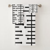 Witte atoomlijnen bad handdoek (Insitu)