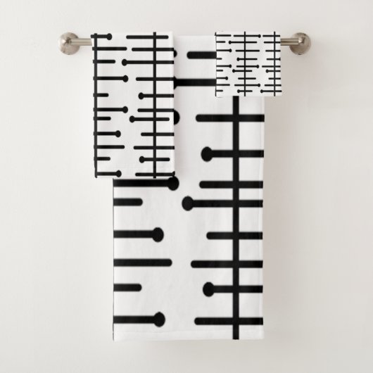 Witte atoomlijnen bad handdoek (Insitu)