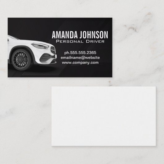 witte auto | Stuurprogramma Visitekaartje (Voorkant / Achterkant)
