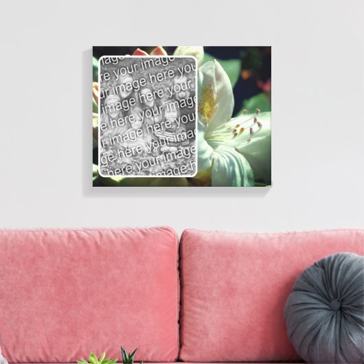 Witte Azalea Bloem Maak Je Eigen Foto Canvas Afdruk (Insitu (Woonkamer))